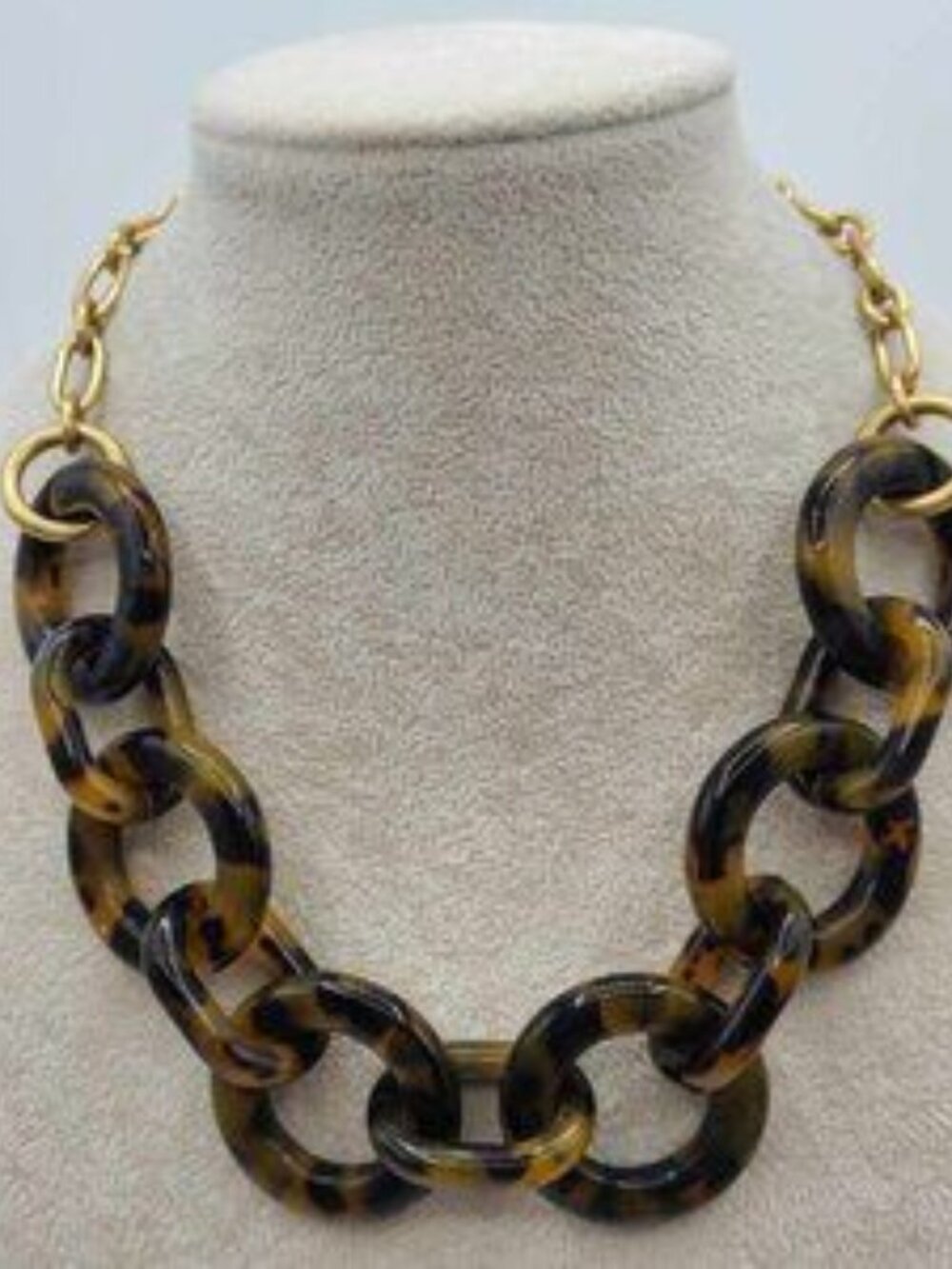 J Crew Faux Tortoise Chunky Link Necklace